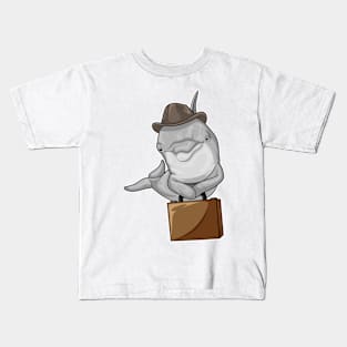 Dolphin Businessman Briefcase Kids T-Shirt